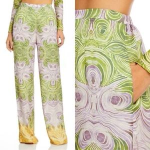 NWT SZ XS ANDREA IYAMAH AKACIA WOODGRAIN PANTS LUXURY RESORT SOLD AT SAKS